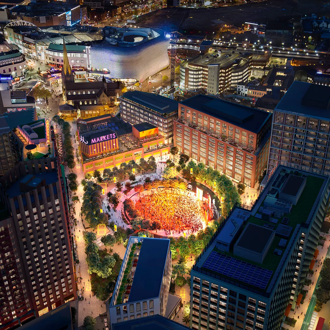 Smithfield, Birmingham for Lendlease and Birmingham City Council with Prior + Partners, Bell Phillips, David Kohn Architects, DP9, dRMM, Field Operations, Haworth Tompkins, Intervention Architecture, Minesh Patel Architects, Ramboll, Speirs Major and WSP